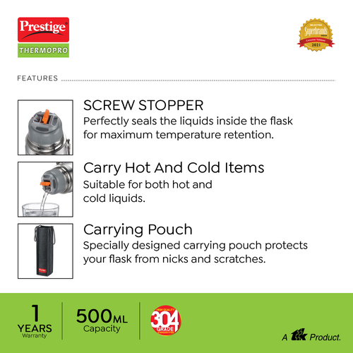 Prestige Thermopro Stainless Steel Flask - Image 3