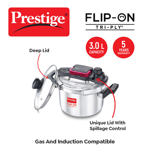 PRESTIGE FLIP-ON TRI-PLY PRESSURE COOKER - Image 2